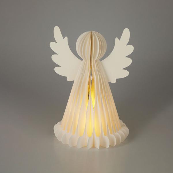 Zauberhafter LED Engel Wabenpapier mit 6h Timer, 50cm – Nachtlicht für Schlafzimmer oder Wohnzimmer. Perfekt für Weihnachten