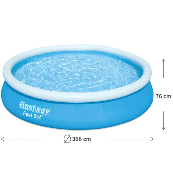 XL Pool mit Filterpumpe, Ø 3,66 m x 76 cm - ein grosser Gartenpool für ungetrübten Badespass und die perfekte Erfrischung 