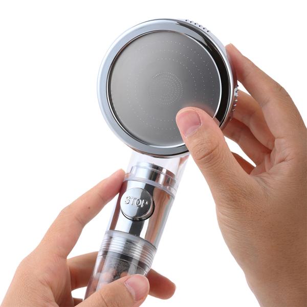 Innovativer Wasserspar-Duschkopf mit Filter & 3 Strahlarten für weniger Verbrauch & mehr Genuss - mit Mineralsteinen für ein luxuriöses Duscherlebnis