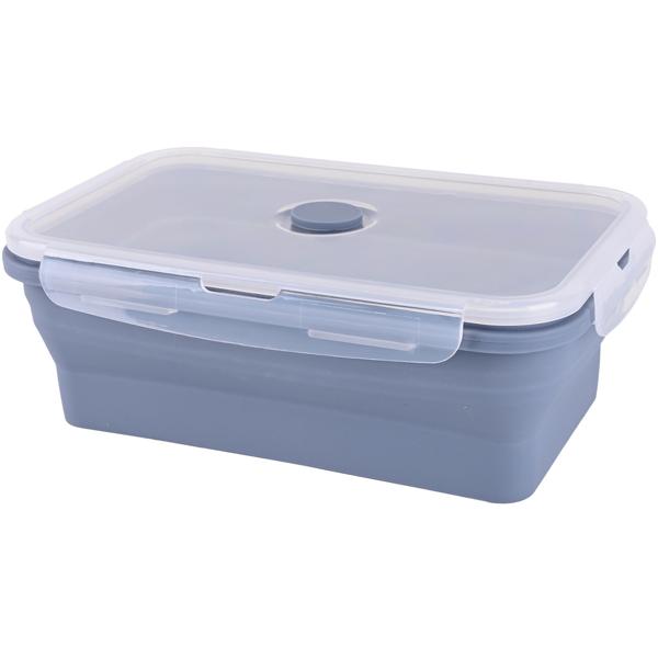 4er-Set Silikon-Frischhaltedosen - Zusammenklappbare & faltbare Lunchbox, Bento Box, BPA-frei, mikrowellengeeignet, mit Clip-Verschluss Deckeln