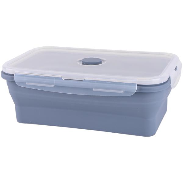4er-Set Silikon-Frischhaltedosen - Zusammenklappbare & faltbare Lunchbox, Bento Box, BPA-frei, mikrowellengeeignet, mit Clip-Verschluss Deckeln