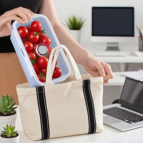 4er-Set Silikon-Frischhaltedosen - Zusammenklappbare & faltbare Lunchbox, Bento Box, BPA-frei, mikrowellengeeignet, mit Clip-Verschluss Deckeln