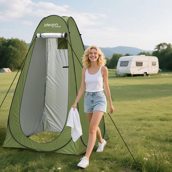 Pop-Up Toilettenzelt - Duschzelt & Umkleidezelt für Camping, Strand & Outdoor, tragbares Sichtschutzzelt grün, schneller Aufbau