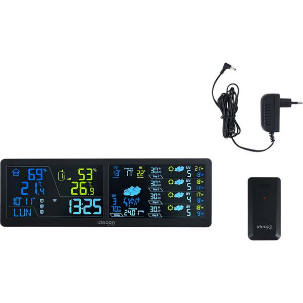 WLAN Wetterstation mit App & XXL Display: Tuya Smart Home, Aussen-Sensor, Weck-Alarm - Temperatur, Feuchtigkeit, UV Index, Wettervorhersage & mehr