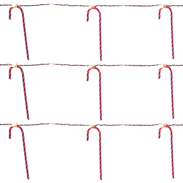 3er-Set Magische Weihnachtsdeko-Zuckerstange Lichterkette - je 10 Stk. 20 Warmweisse LEDs, Batteriebetrieben mit 6h Timer - Perfekte Weihnachtsdeko