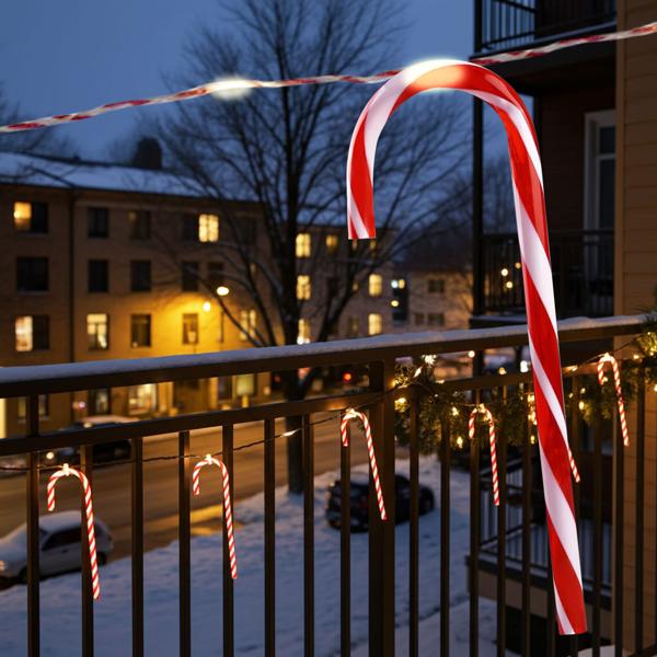 3er-Set Magische Weihnachtsdeko-Zuckerstange Lichterkette - je 10 Stk. 20 Warmweisse LEDs, Batteriebetrieben mit 6h Timer - Perfekte Weihnachtsdeko