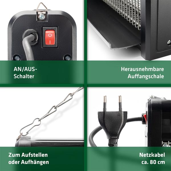 Profi UV-Insektenvernichter (9W, bis 70m²) - Effektiver Schutz - Hochspannungsgitter gegen Mücken, Fliegen & Co.- Chemiefrei