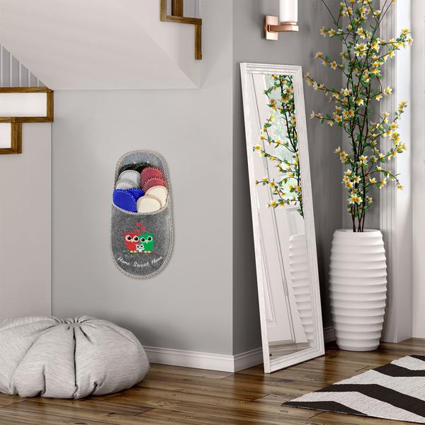 Home Sweet Home - Eulen Gästefinken-Set: 5 Paar bequeme Hausschuhe in diversen Farben mit verstärkter Sohle - hygienisch für Besucher & Gäste