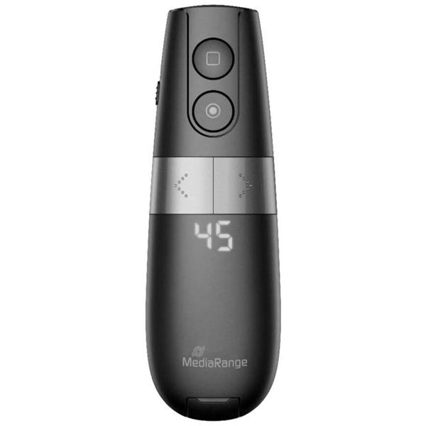 Ergonomische 4-Tasten Präsentationsfernbedienung mit Laserpointer: Kabellos - für professionelle Vortäge & Meetings