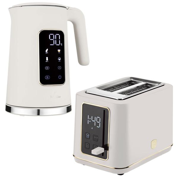 Hochwertiges Frühstücksset: Eleganter Wasserkocher & hochmoderner Toaster mit LED-Display & 7 Röststufen, für den perfekten Morgen