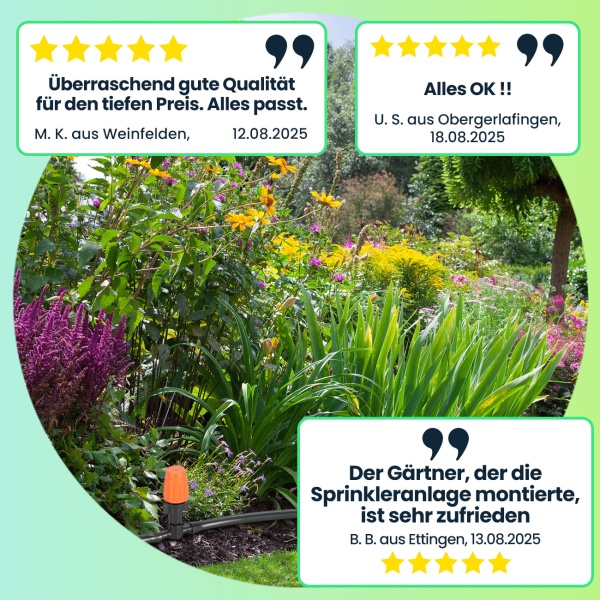 2er-Set 136-tlg Sprinkler Bewässerungs-Set 2x 40m: Zuschneidbar, effizient & wassersparend – Automatische Pflanzenbewasserung fur Garten & Beet