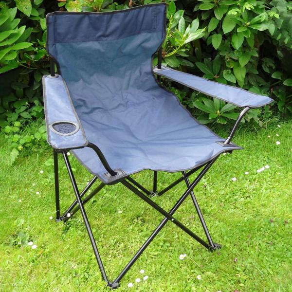 4er-Set Camping Faltstuhl Blau klappbar: Mit Armlehne & Getränkehalter – Kompakt, robust & bequem – Ihr perfekter Begleiter für Outdoor