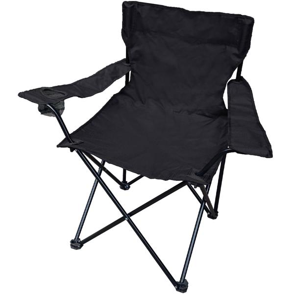 Camping Faltstuhl Schwarz klappbar: Mit Armlehne & Getränkehalter – Kompakt, robust & bequem – Ihr perfekter Begleiter für Outdoor