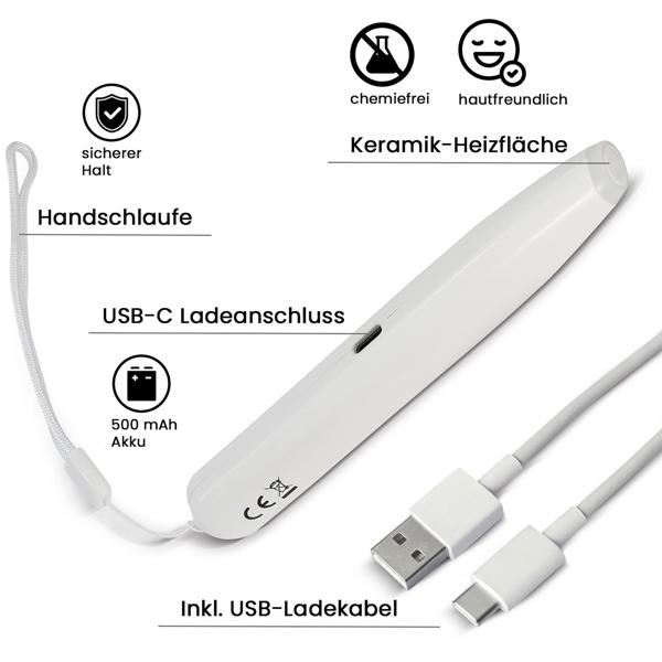 Insektenstichheiler Akku 4 Stufen: Stichheiler elektrisch, schmerzlindernd & effektiv – Juckreiz & Schwellung schnell lindern