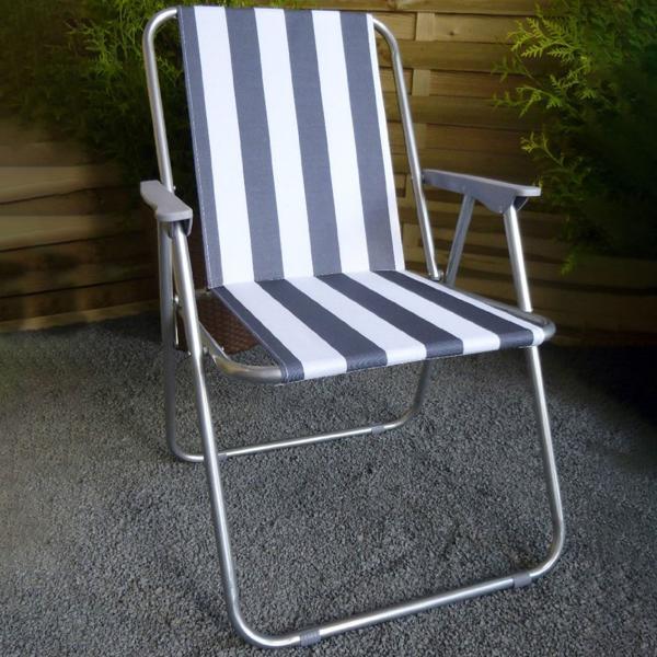 4er-Set Campingstuhl blau/weiss - klappbar, robust & platzsparend für Camping, Outdoor, Festivals, Strand & Picknick - Stahlrohrgestell, 600D Polyester