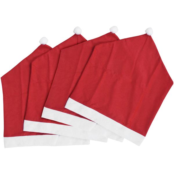 Weihnachtsmann Stuhlbezug im 4er-Set, festliche Weihnachtsdeko für Stühle, perfekte Weihnachtsdekoration - tolle Weihnachtsmütze als Stuhlhusse