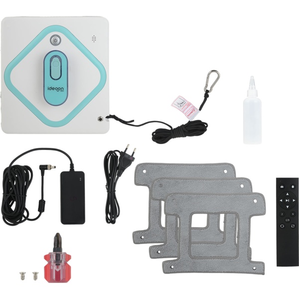 Smarter AI Fensterputzroboter: 3000Pa Glasreinigungsroboter mit App-Steuerung, Fernbedienung, Sicherungsseil für streifenfreie saubere Fenster