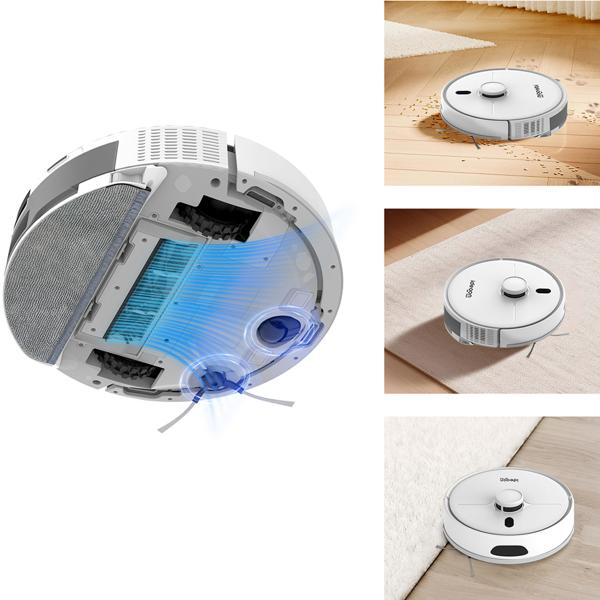 Ultimativer Saug-Wisch-Roboter 6000 Pa mit 2-in-1 Wischfunktion, Li-Ionen-Akku, Laser-Navigation - Smart-Home WLAN Saugwischer 