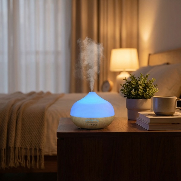 Stilvoller Aroma Diffusor & Luftbefeuchter, 300ml Vernebler mit RGB Farblicht und Timer - Perfekt für Zuhause & Büro