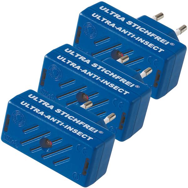 3er-Set Ultra Stichfrei - Elektronischer Mückenvertreiber: Geruchlos, lautlos & effektiv – Ihr perfekter Schutz vor Mückenstichen