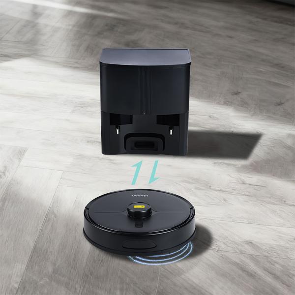 Ultimativer Saug-Wisch-Roboter 6000 Pa mit 2-in-1 Wischfunktion, schwarz - Li-Ionen-Akku, Laser-Navigation - Smart-Home WLAN Saugwischer 