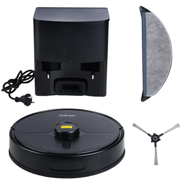 Ultimativer Saug-Wisch-Roboter 6000 Pa mit 2-in-1 Wischfunktion, schwarz - Li-Ionen-Akku, Laser-Navigation - Smart-Home WLAN Saugwischer 