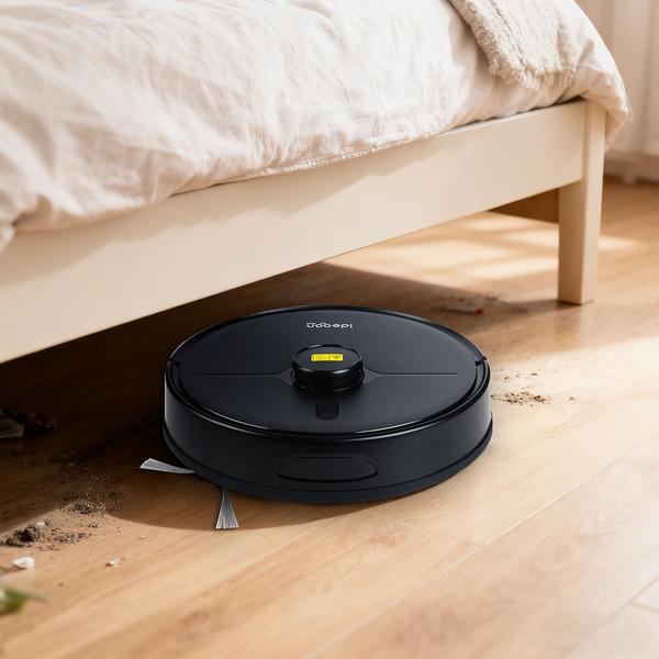 Ultimativer Saug-Wisch-Roboter 6000 Pa mit 2-in-1 Wischfunktion, schwarz - Li-Ionen-Akku, Laser-Navigation - Smart-Home WLAN Saugwischer 