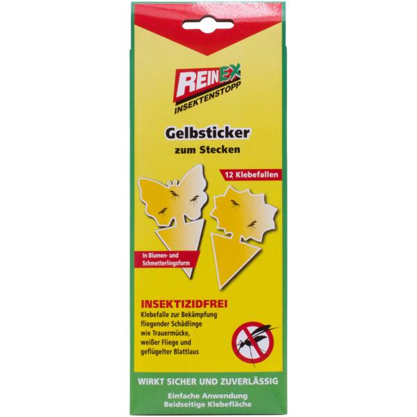 Insektenstopp Gelb-Sticker 12er Set - Effektive, insektizidfreie Fliegenfalle für Zimmerpflanzen, Gewächshaus, Balkon & Garten - Gegen Trauermücken