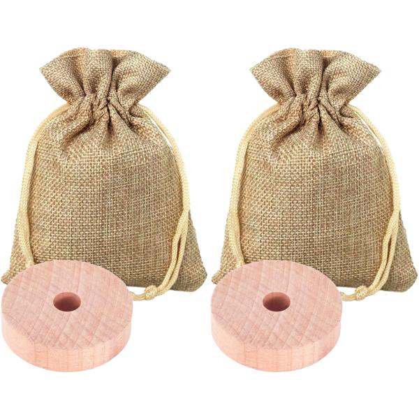 Kleidermottenschutz-Set - 4 Lavendelsäckchen & 4 Zedernholzringe - Effektiver, natürlicher, wohlriechender Schutz für Textilien - Wiederverwendbar & nachhaltig