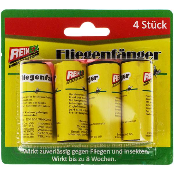 Effektive Fliegenfänger Spirale: 4 Premium Klebefallen für zuverlässigen Schutz. Einfache & saubere Fliegen- und Mückenfalle