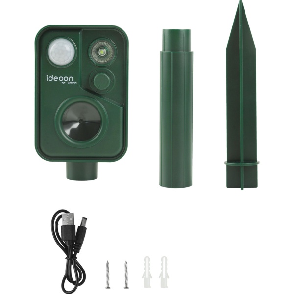 4er-Set Ultraschall Tiervertreiber mit PIR-Sensor & LED Blitzlicht - 13,5-45,5 Hz, Zuverlässiger Solar-Tierschreck gegen Marder, Hunde und Katzen, Vögel