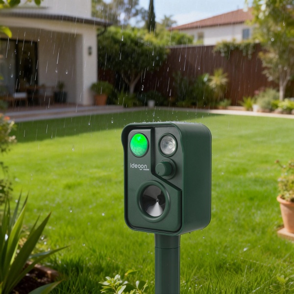 4er-Set Ultraschall Tiervertreiber mit PIR-Sensor & LED Blitzlicht - 13,5-45,5 Hz, Zuverlässiger Solar-Tierschreck gegen Marder, Hunde und Katzen, Vögel