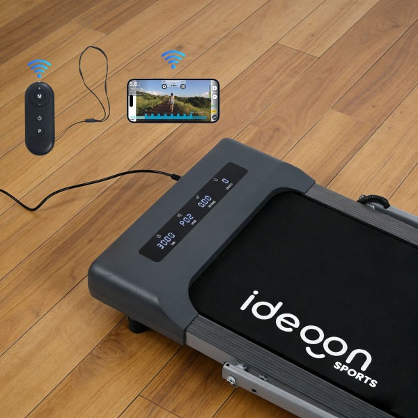 2 in 1 Laufband & Walkingpad bis 12km/h, faltbar, App-Steuerung, Touchscreen, Fernbedienung & Tablet-Halterung, Belastbarkeit 110kg, Profi-Heimsport