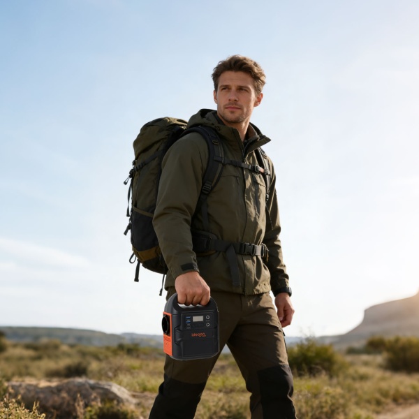 Mobiles Powerstation Set 88,8Wh mit 40W Solarpanel faltbar, 230V Steckdose, 100W, USB-C PD 65W, Solargenerator mit LED-Leuchte für Camping & Outdoor