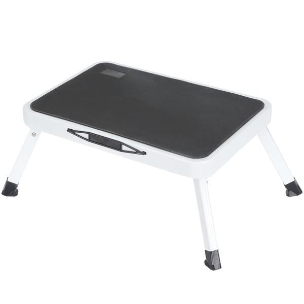 2er-Set Stabiler Tritthocker, 150 kg - Stahl, rutschfeste Küchenleiter mit Klappsicherungen, platzsparend für sicheres Arbeiten