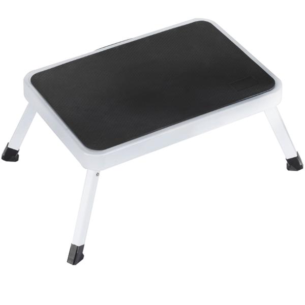 2er-Set Stabiler Tritthocker, 150 kg - Stahl, rutschfeste Küchenleiter mit Klappsicherungen, platzsparend für sicheres Arbeiten