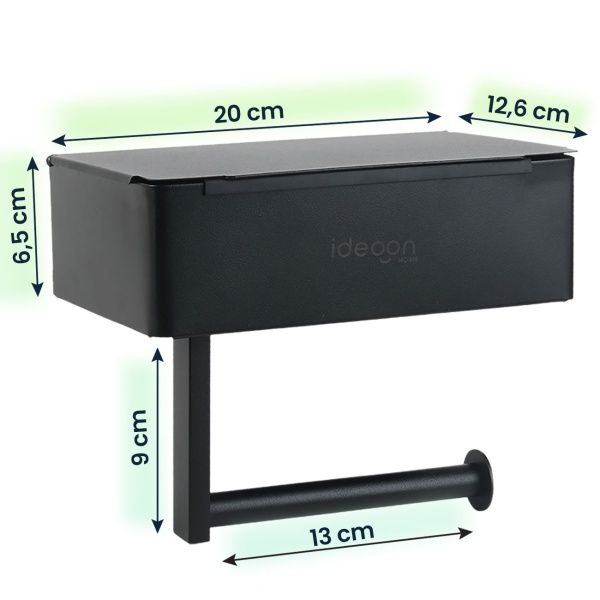 Toilettenpapierhalter mit Feuchttücherbox und Handyablage aus Edelstahl – Klopapierhalterung mit Fach für Feuchttücher, ohne Bohren