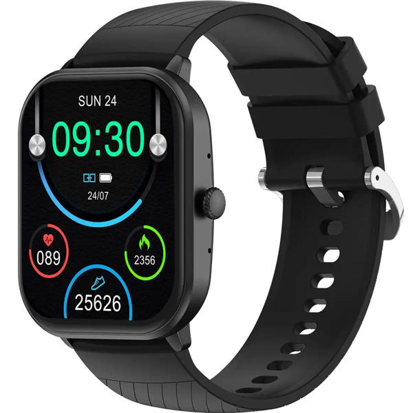 Bluetooth Smart Watch Schwarz: Gesundheits-Sensoren, Anruffunktion - Ein stylischer Fitness Tracker & Handy am Handgelenk