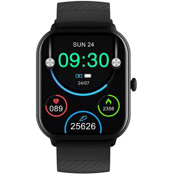 Bluetooth Smart Watch Schwarz: Gesundheits-Sensoren, Anruffunktion - Ein stylischer Fitness Tracker & Handy am Handgelenk
