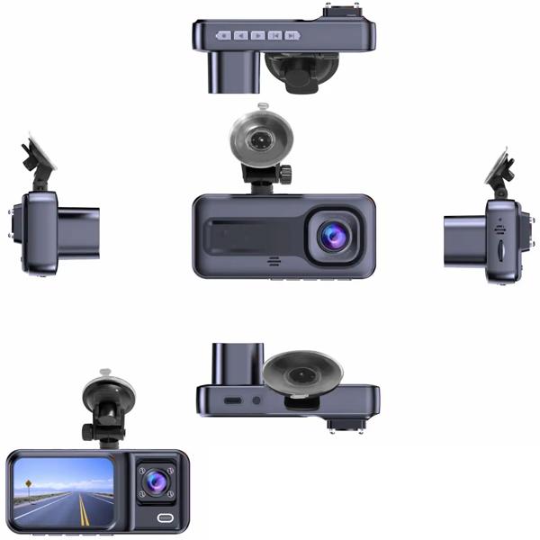 Auto Dashcam mit Doppelkamera - Front 1080P (120° Weitwinkel) & Kabinen 480P (90° Sichtbereich) - G-Sensor - 2 Zoll IPS-Bildschirm für Ihr Fahrzeug