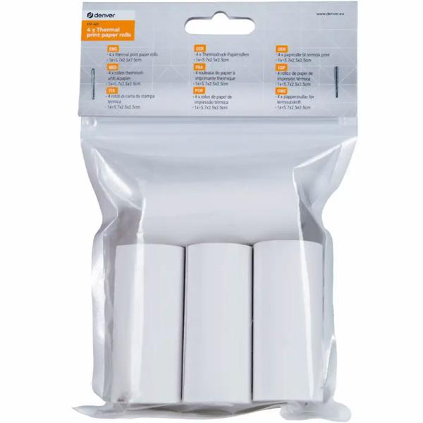 4er-Set Ersatz-Papierrollen für Bluetooth-Thermodrucker CH11145 - Optimale Druckqualität ohne Tinte - Kompatibel, Papierstau-frei, 50 Bilder/Rolle (2.5x2.5cmx7m)