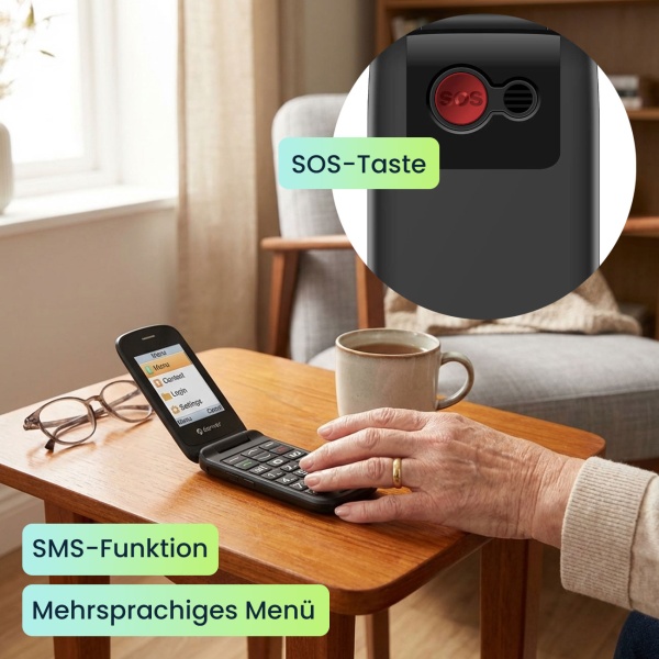 4G Senioren-Klapphandy: 2,4’’ Farbbildschirm, Bluetooth, SOS-Taste – Ein sicheres Notfalltelefon für leichte Bedienung & Erreichbarkeit