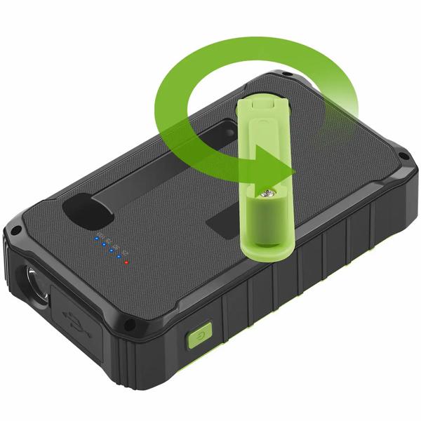 Solar-Powerbank 10.000 mAh: Kurbeldynamo & LED-Licht – Ein Notfall-Ladegerät für Outdoor, Camping & Reise – Nie mehr ohne Strom!