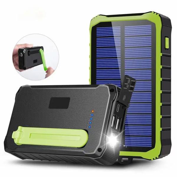 Solar-Powerbank 10.000 mAh: Kurbeldynamo & LED-Licht – Ein Notfall-Ladegerät für Outdoor, Camping & Reise – Nie mehr ohne Strom!