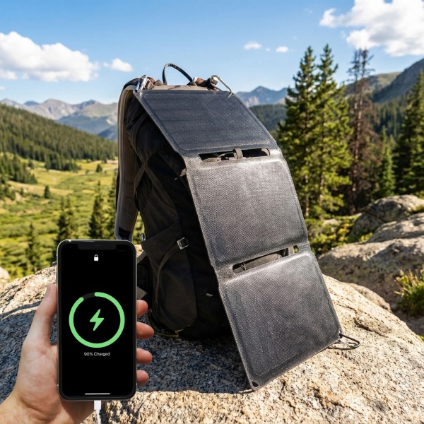 Mobiles, faltbares Solarpanel, 20W, USB-C: Effiziente Energie mit 3 monokristallinen Solarzellen – Ideal für Outdoor, Wandern & Camping