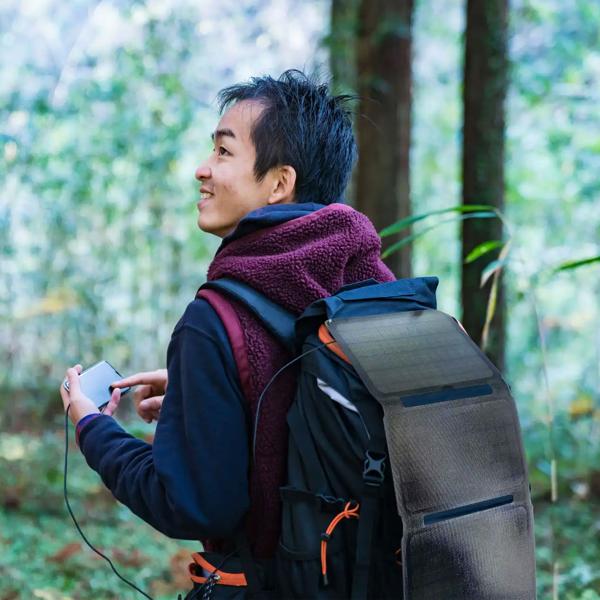 Mobiles, faltbares Solarpanel, 20W, USB-C: Effiziente Energie mit 3 monokristallinen Solarzellen – Ideal für Outdoor, Wandern & Camping