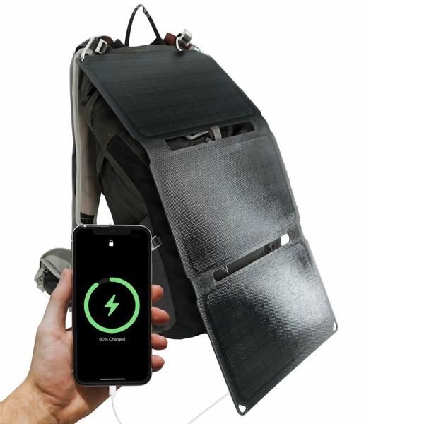 Mobiles, faltbares Solarpanel, 20W, USB-C: Effiziente Energie mit 3 monokristallinen Solarzellen – Ideal für Outdoor, Wandern & Camping