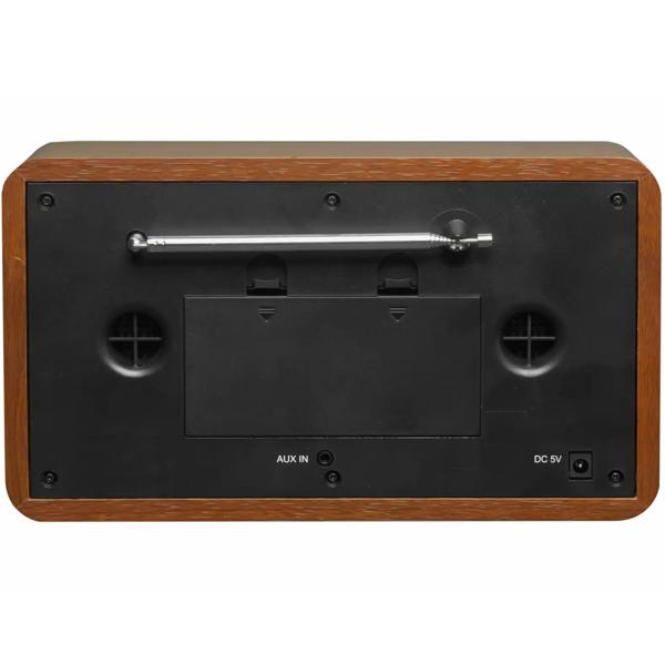 Vintage DAB+ & UKW Radio mit Echtholz-Gehäuse - Digitaler & analoger Empfang - Bluetooth 5.0 - AUX-Eingang - Wecker - 2x 2W Stereo-Sound