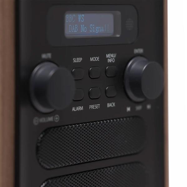 Retro DAB+/FM-Radio, Holzoptik, grau: Digitalradio mit edlem Design – Ein Klangwunder für nostalgischen Genuss & klare Sender