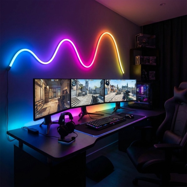 LED Streifen mit Traumfarbe, RGB, Wi-Fi, dimmbar, 5m: Tuya-kompatibel & Google Assistant/Amazon Alexa - perfekt für Gaming-Setup, Deko und Party